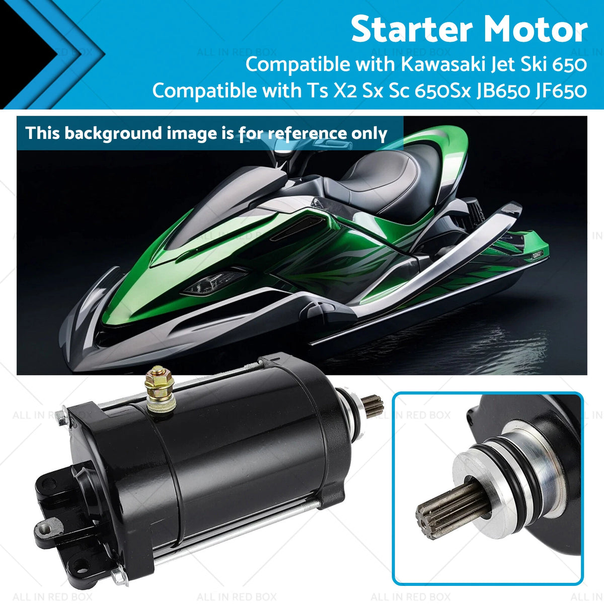Starter Motor for Kawasaki Jet Ski 650 TS X2 SX SC 650SX JB650 JF650 (1993–1998)