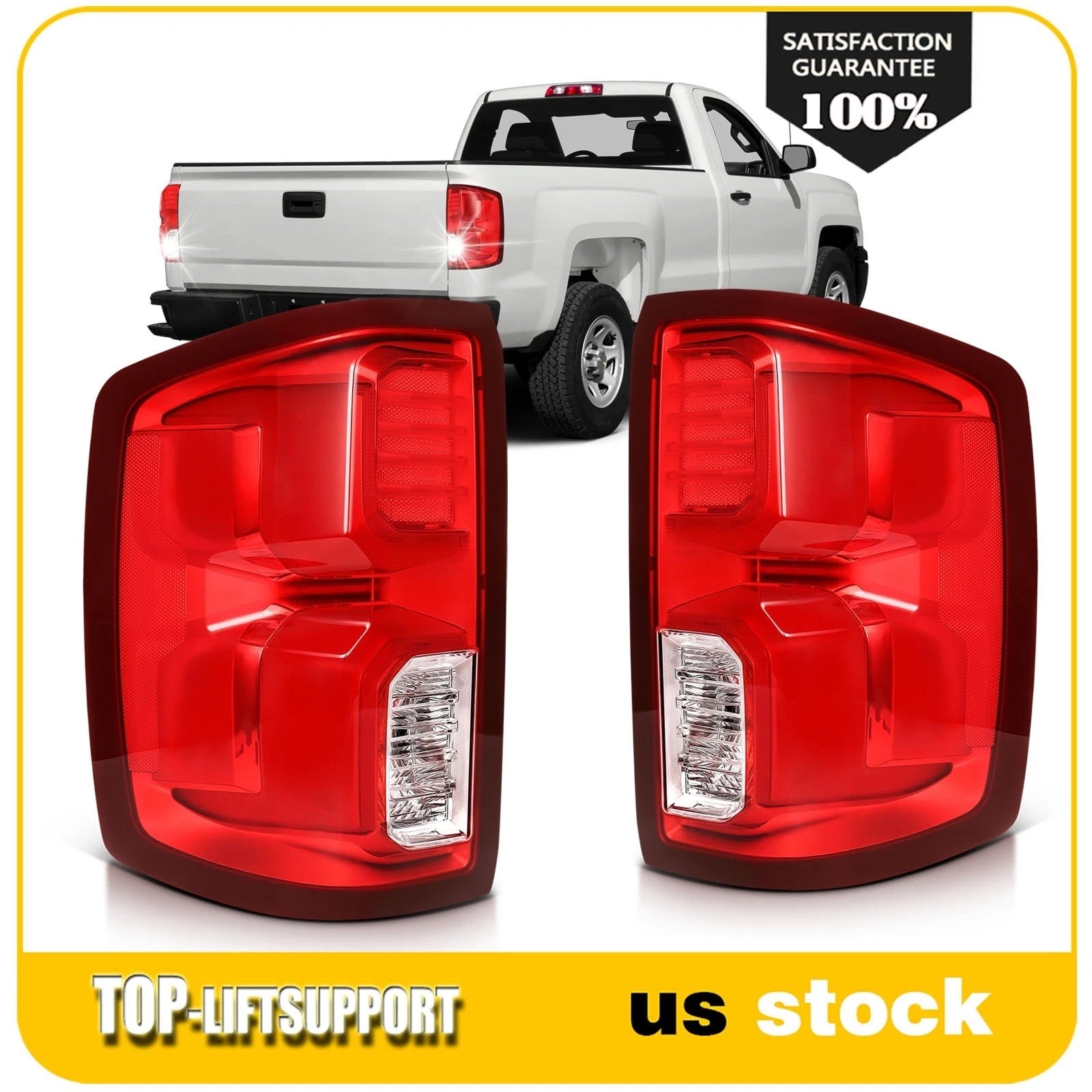 2X Rear Tail Lights for Chevrolet Silverado, GMC Sierra (2014–2019)