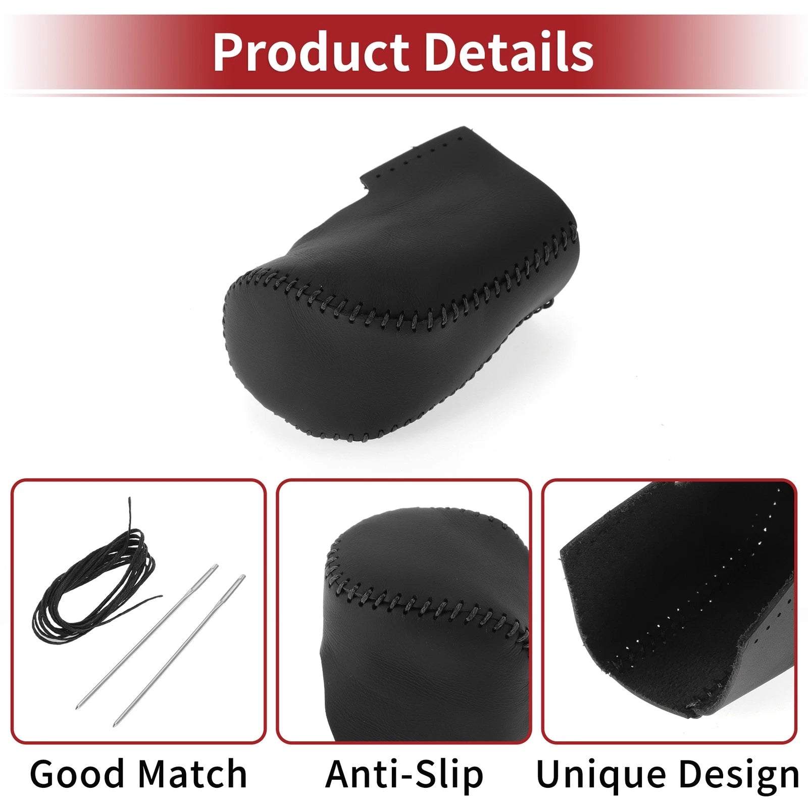 1 Pc Gear Shift Knob Cover for Honda HR-V (2023–2024) Black Faux Leather