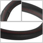 Steering Wheel Cover Red 15" for Universal Fit (Matte Grain Leather)