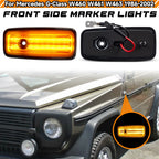 2X Smoke Lens Full LED Amber Front Side Marker Lights for Benz G-Class (1986–2002)