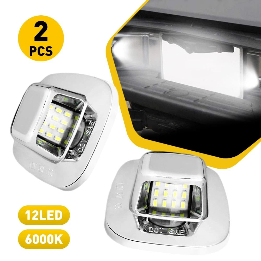 2X LED License Plate Light for Chevy C/K 1500 2500 3500 (1998–2020)