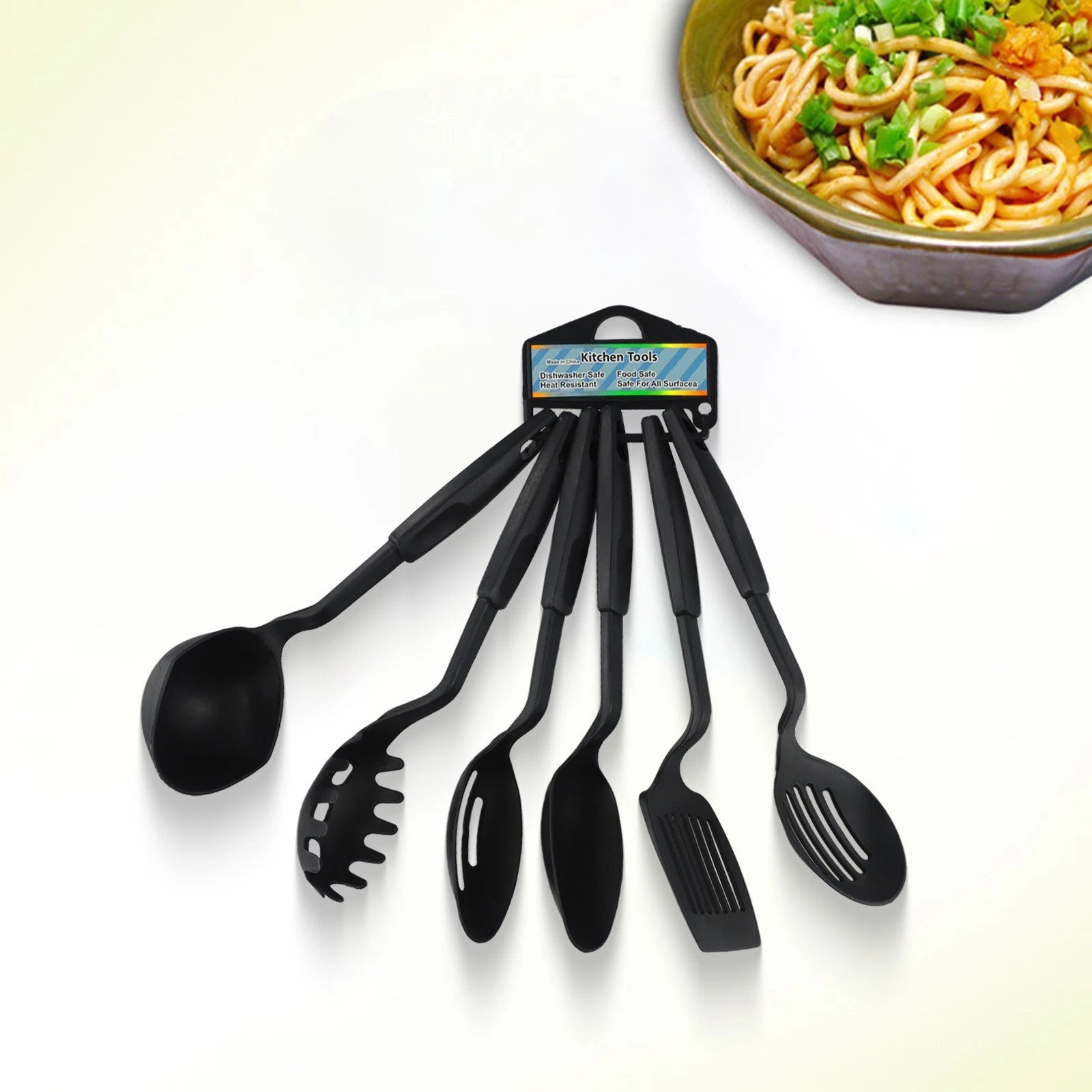 Set of 6 Non-Stick Nylon Cooking Utensils for Baking & Frying