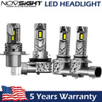Set of 4 LED Headlight Bulbs for NOVSIGHT 9005 9006 H7 H11 H4 (6500K 24000LM)