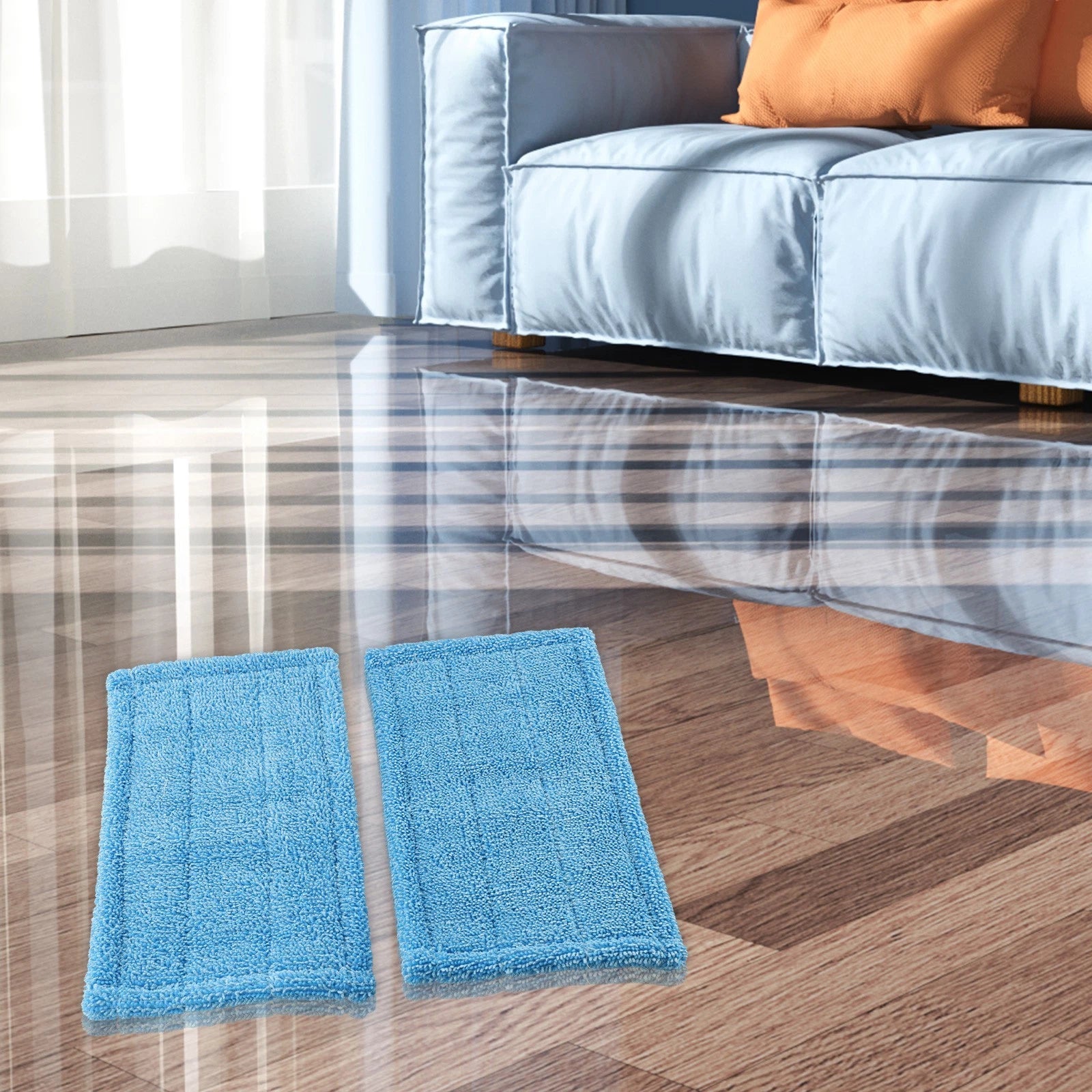 2X Microfiber Mop Pads for Swiffer Sweeper Mop (Quick Drying, Reusable)