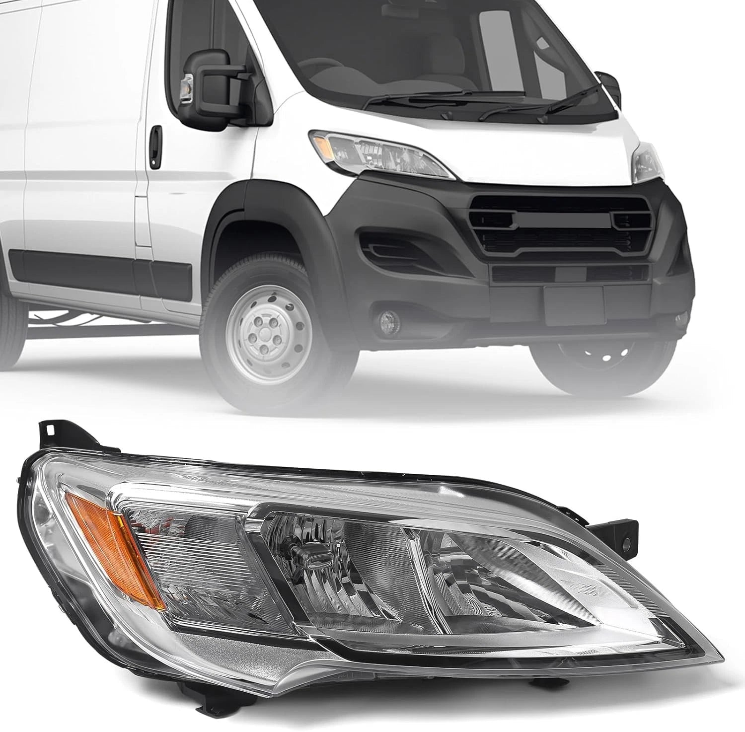 Halogen Headlight for Dodge Ram Promaster (2023–2026) Passenger w/ Bulb
