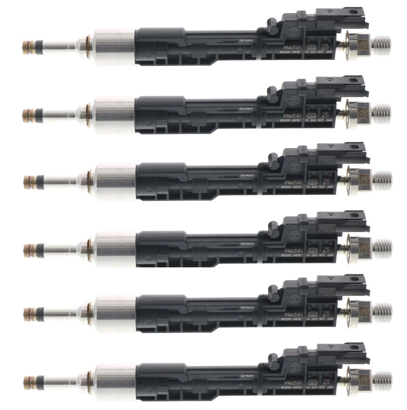 Set of 6 Bosch Fuel Injectors for BMW 335i 335i GT xDrive X6 X5 (2007–2013)