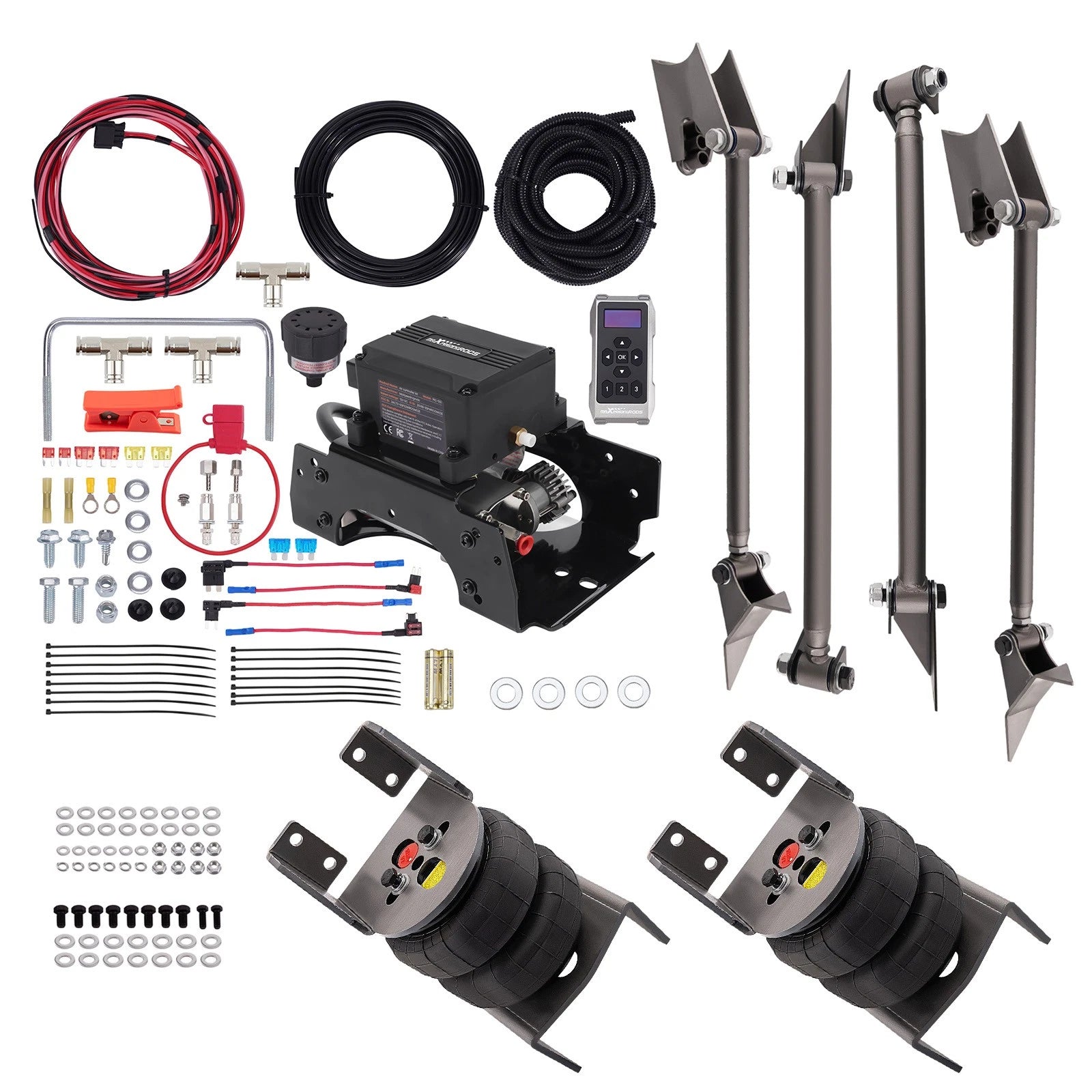 Weld On Triangulated 4 Link Kit for 2500 with Wireless Air Compressor