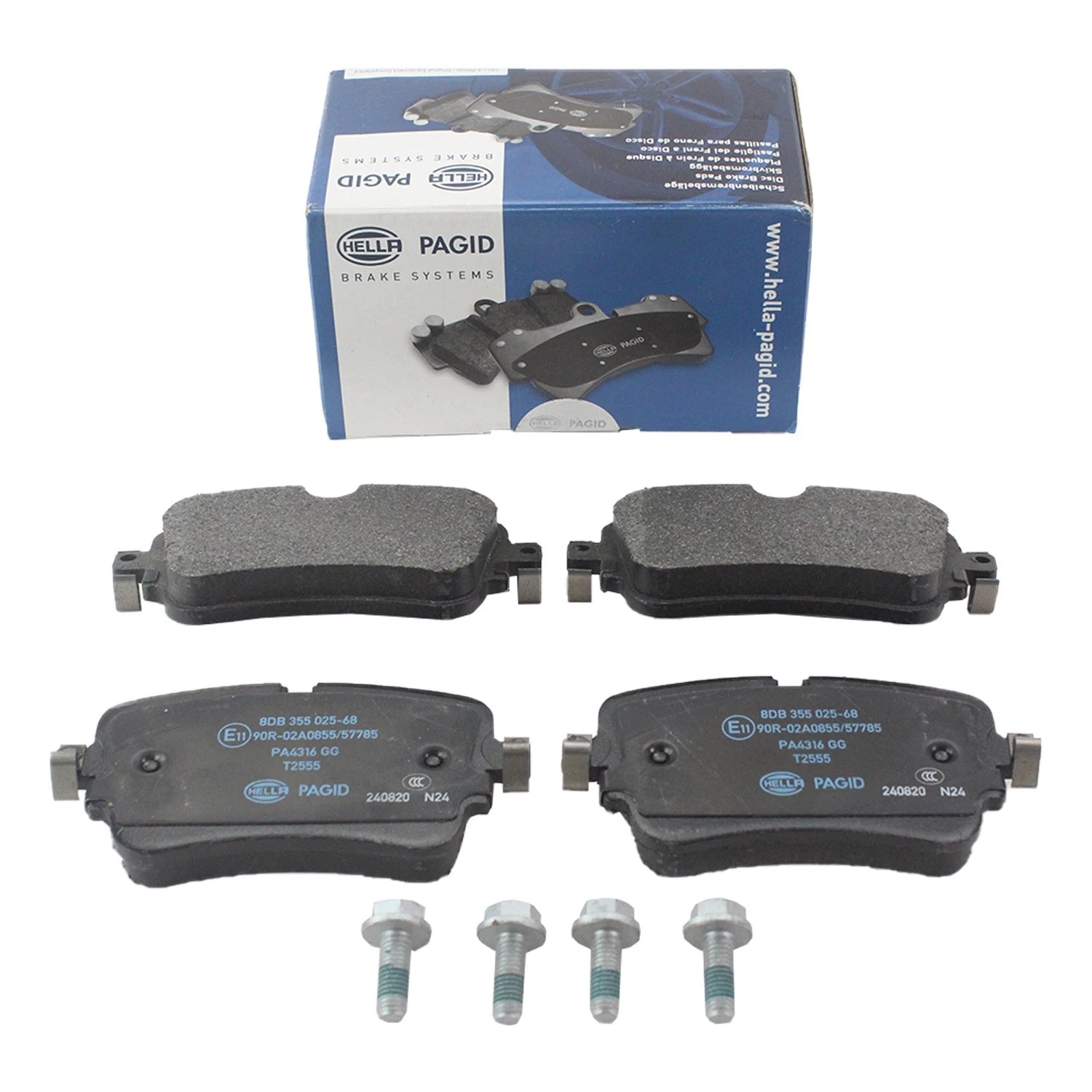 Set of 4 Hella Rear Low-Met Disc Brake Pads for Audi A8 Quattro Q7 Q8 S7 SQ7 SQ8