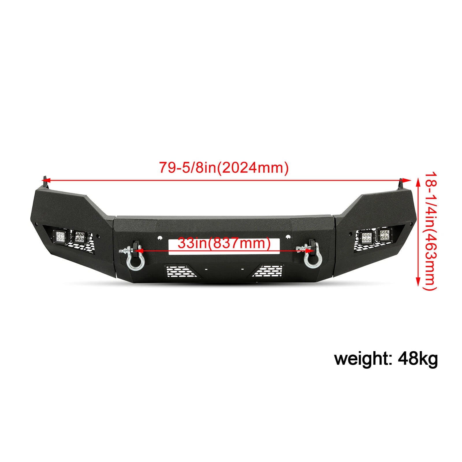 Front/Rear Bumper with LED Lights for Dodge Ram 1500 (2013-2022)