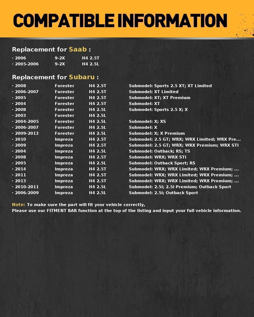 Starter Motor for Subaru Forester (2009–2013) Impreza (2006–2011)