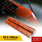 Set of 2 Wood Grain Vinyl Wraps for Car Interior