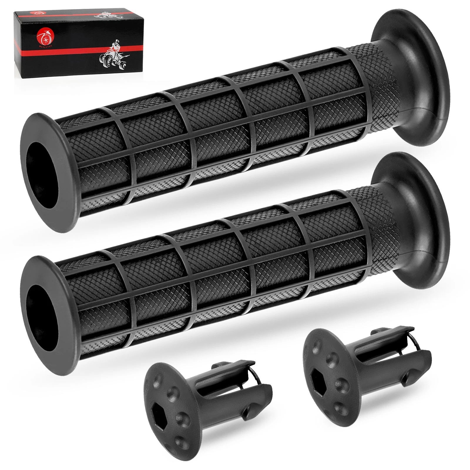2pcs Handlebar Grips & Grip End for Honda Foreman Rubicon 500 520 (2005–2021)