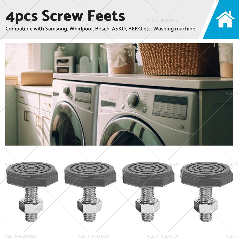 Set of 4 M10 Universal Front Loader Washing Machine Screw Feet for Samsung