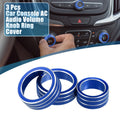 Set of 3 AC Audio Volume Knob Ring Covers for Chevy Malibu (2017–2022) Blue