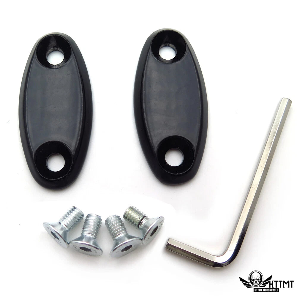 Black Mirror Block Off Base Plates for Honda CBR 600 F4 F4i 900 RR 929 954 1000R