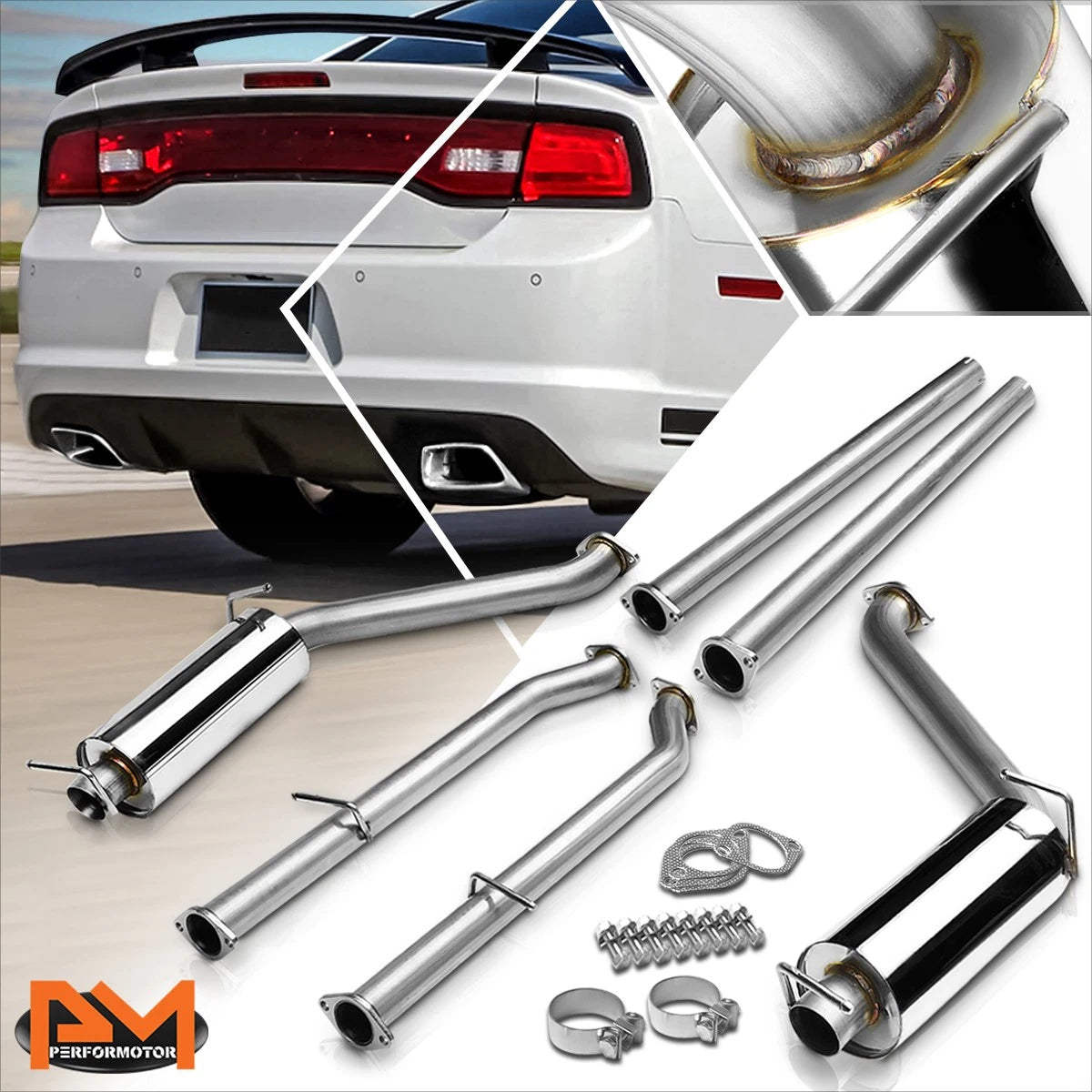 Dual 2.25" Tip Catback Exhaust Muffler for Dodge Charger (2011–2014)