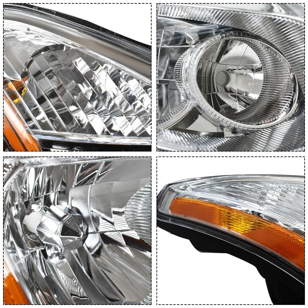Set of 2 Halogen Headlights for Nissan Rogue (2008–2013) Chrome