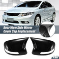 Pair Rearview Mirror Cover Overlay Gloss Black for Honda Civic (2012–2015)