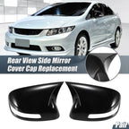 Pair Rearview Mirror Cover Overlay Gloss Black for Honda Civic (2012–2015)