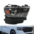 Halogen Headlight Assembly for Dodge Ram 1500 (2019–2023) Passenger Side Black