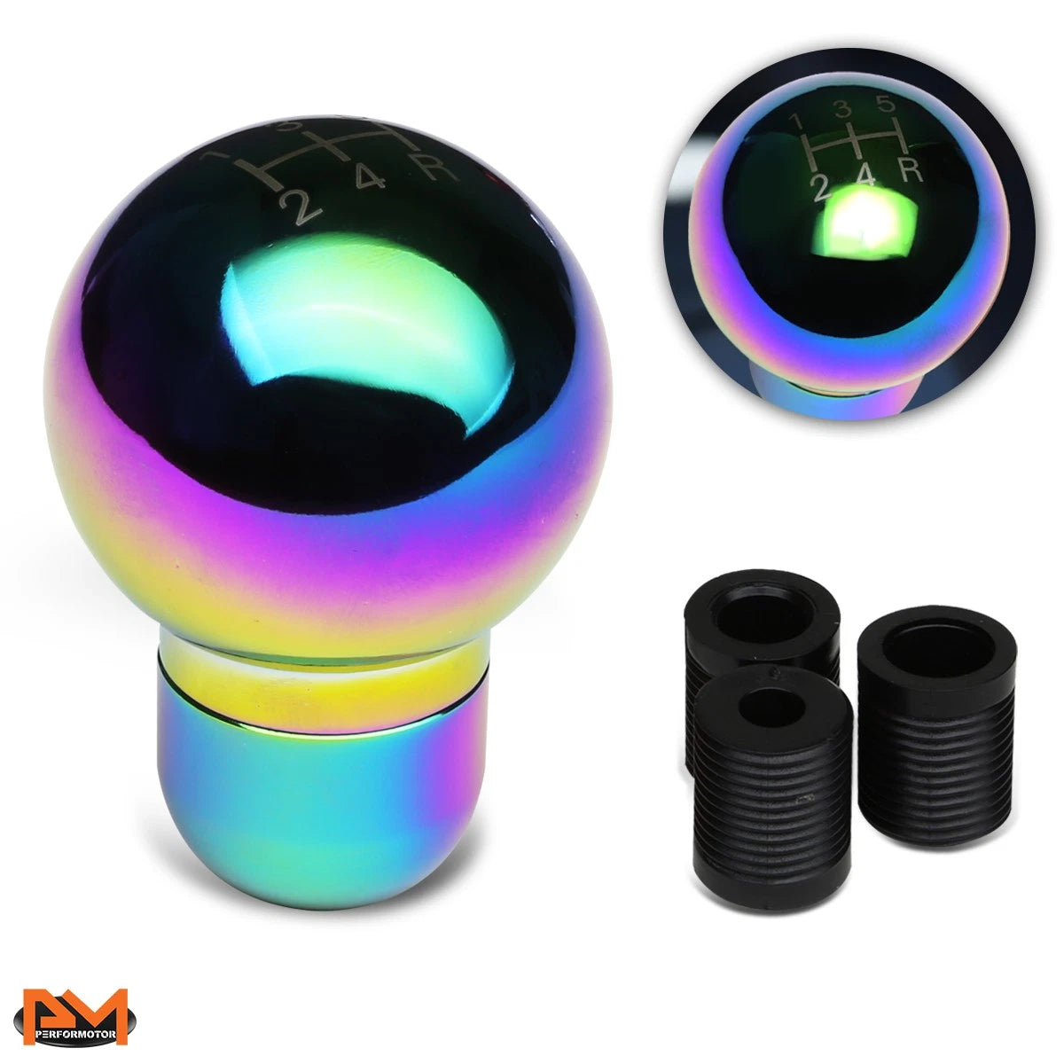 5-Speed Manual Transmission Shift Knob for Universal Vehicles (48x70mm Neo Chrome)