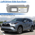Left Side Sun Visor for Toyota Highlander (2014–2016, 2019) No. 743200E074B0 Gray