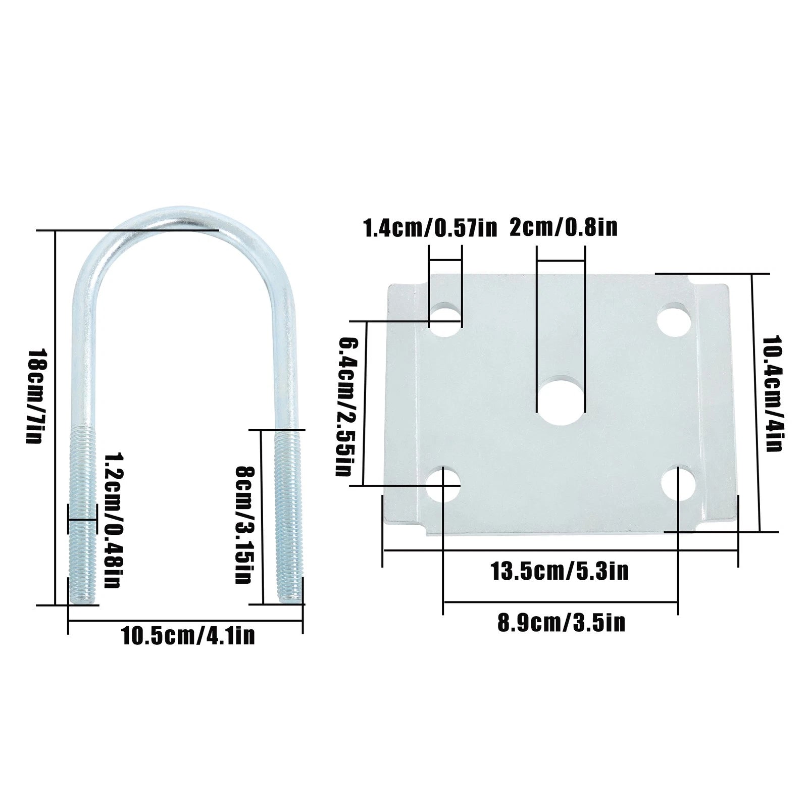 Set of 5 Trailer U Bolt Kits for Heavy-Duty Trailers