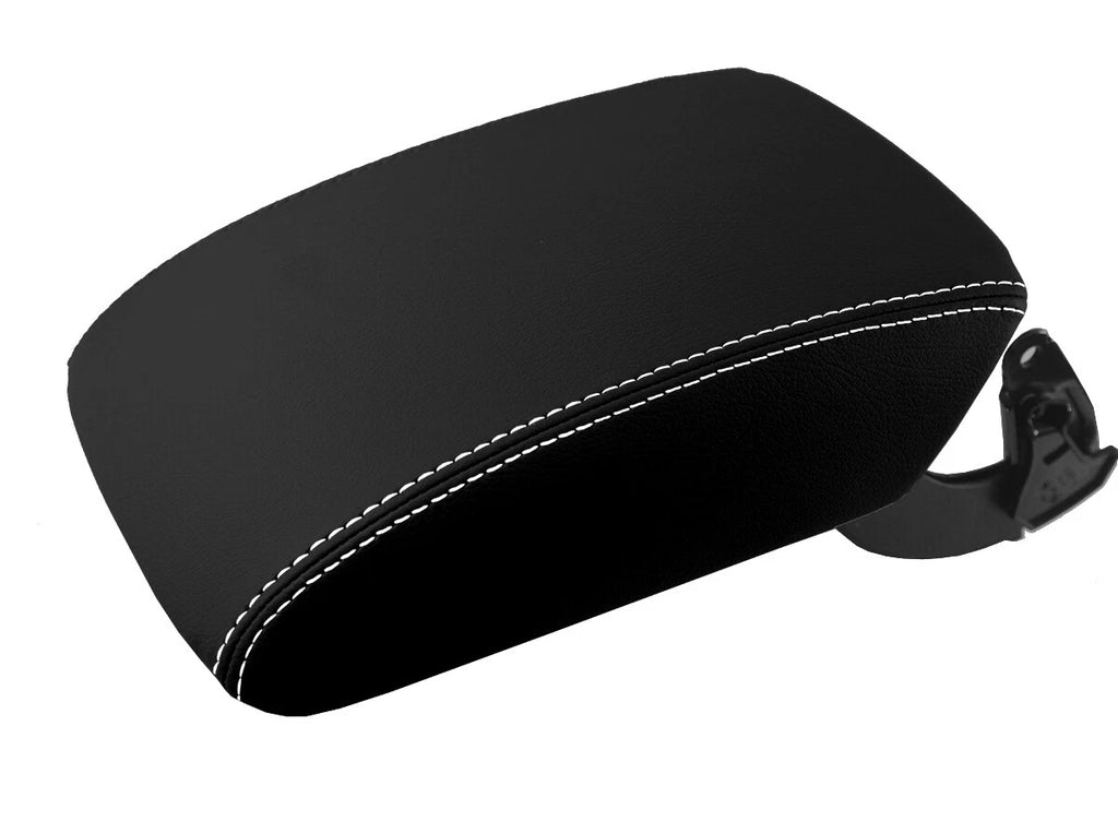 Leather Console Lid Armrest Cover for Audi Q5 (2009–2017) White Stitch