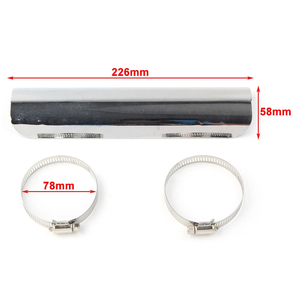 Exhaust Muffler Pipe Heat Shield Cover for Harley Motorcycle (Chrome)