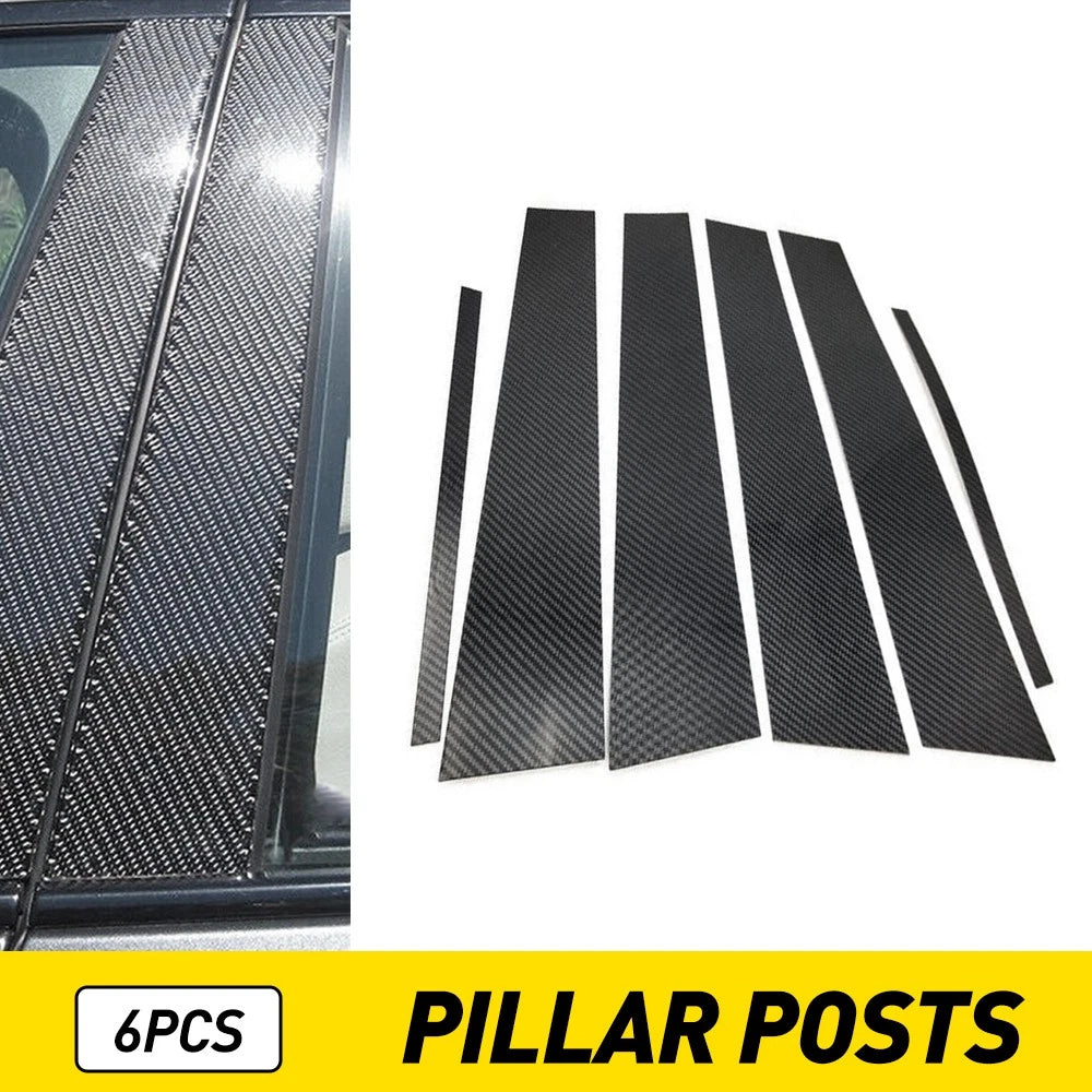 Set of 6 Carbon Fiber Window Pillar Posts for Infiniti G35 G37 (2002–2013)
