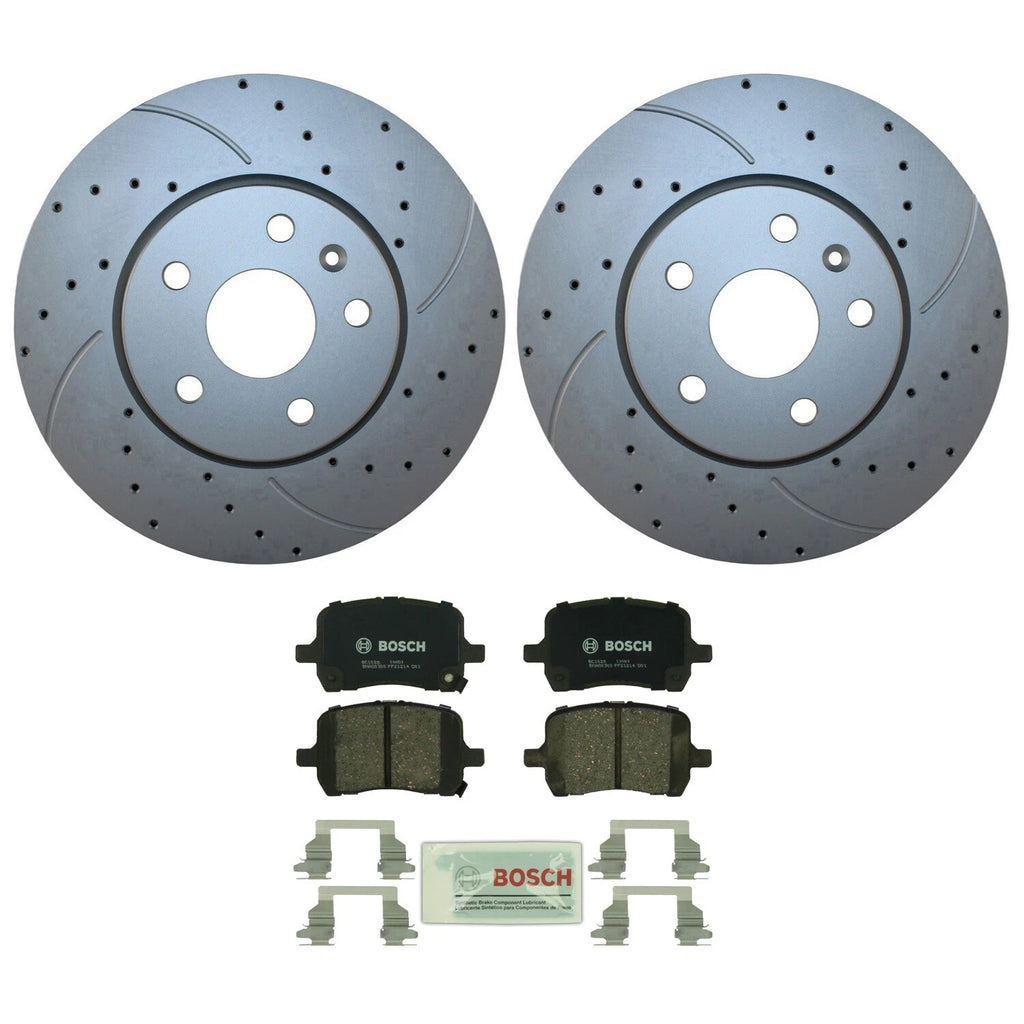 Front Brake Kit 296mm Drilled Rotors & Bosch Pads for HHR Malibu G6 Ion (2006–2011)