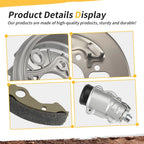 Front Brake Drum Hub Plate Shoes Kit for Honda Rancher 350 400 (2000–2006)