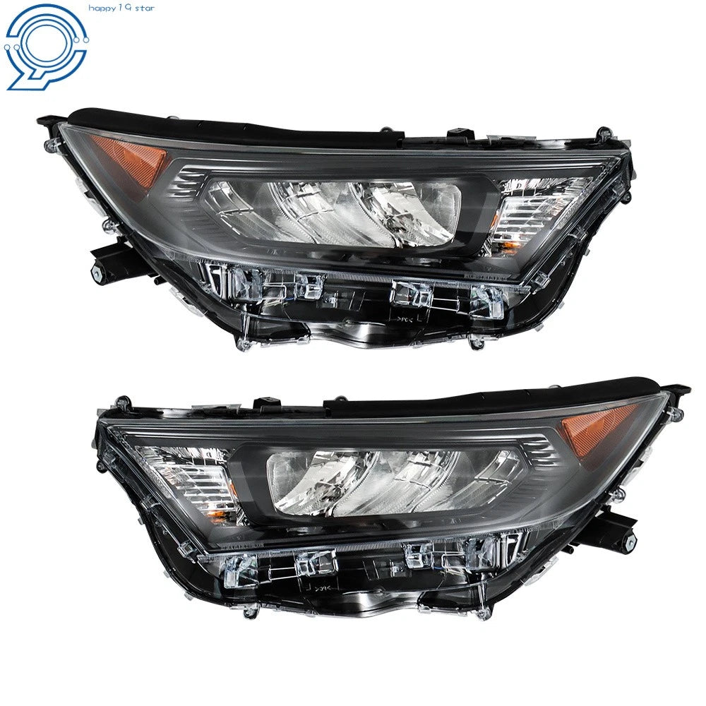 LED Headlight Assembly Set for Toyota RAV4 LE XLE (2019–2022) Black Clear