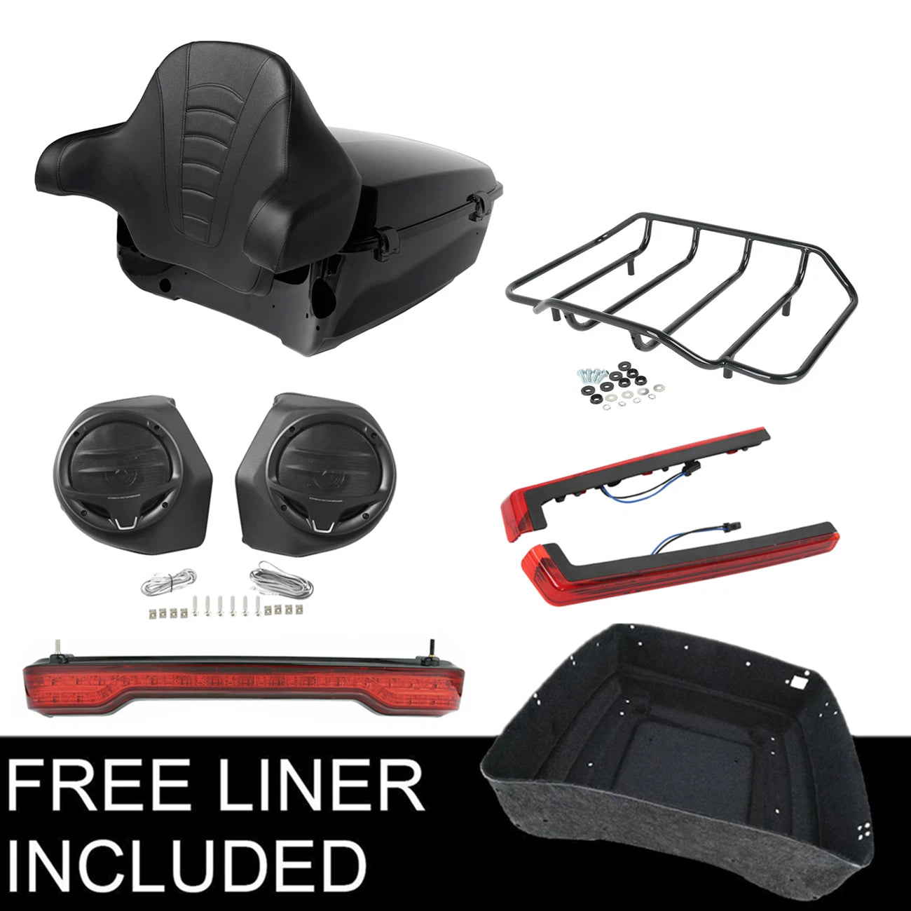 Trunk Rack Speakers Lights for Harley Electra Glide (2014–2025)