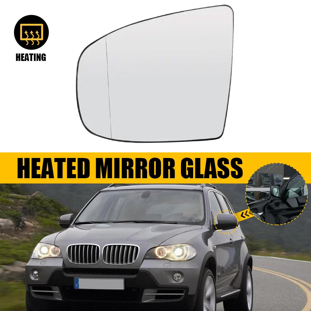Left Side Mirror Glass for BMW X5 X6 (2007–2019) with Auto Dimming