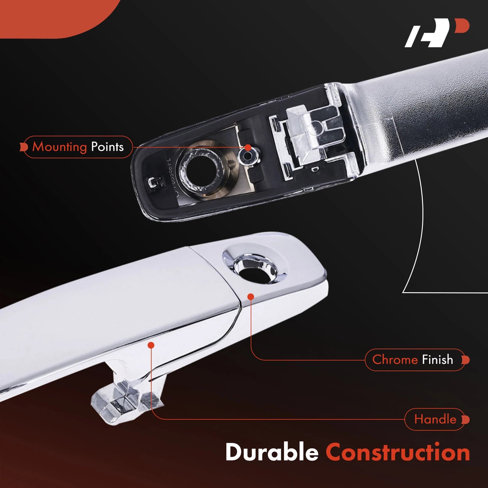 Chrome Exterior Door Handle with Keyhole for Ford Focus (2008-2011)