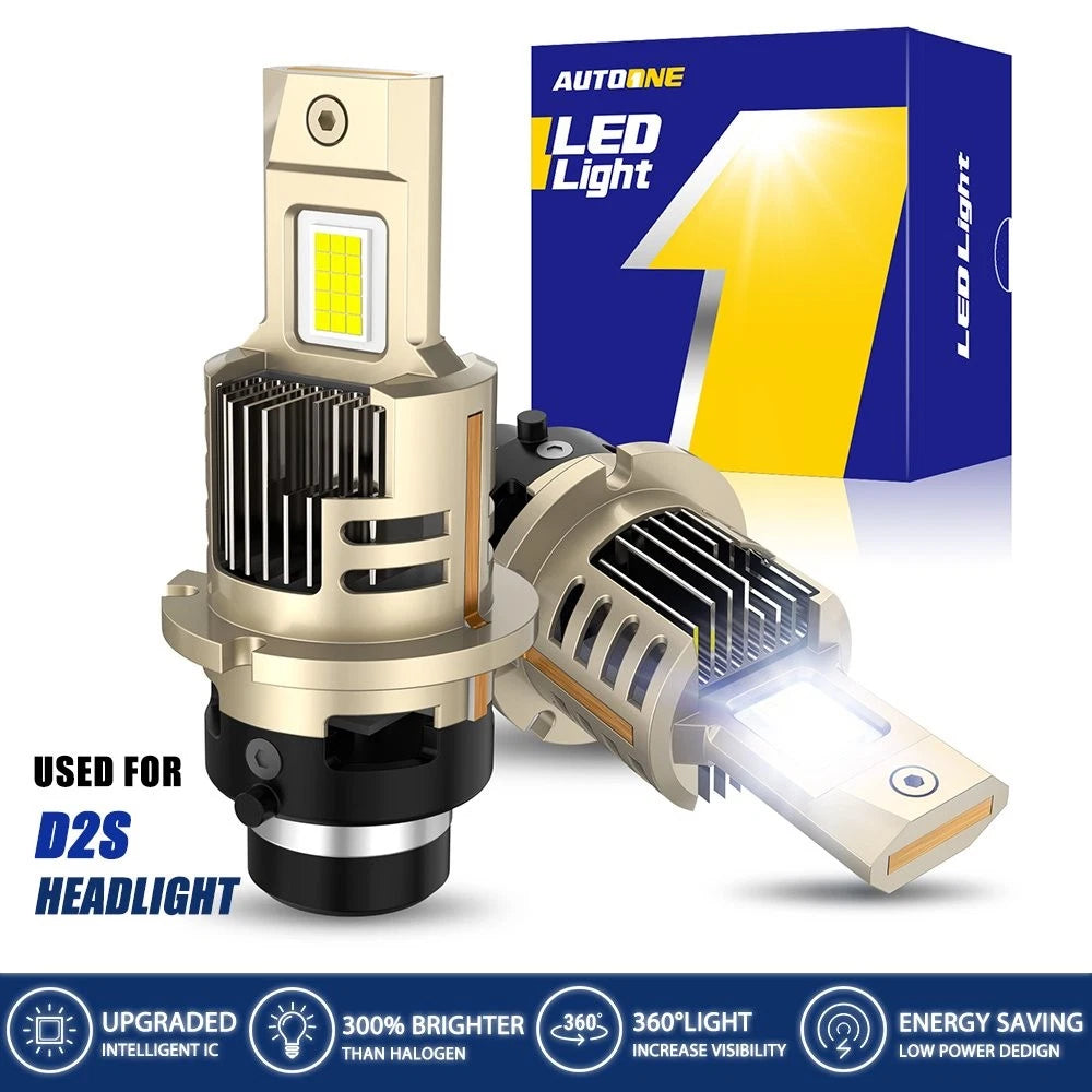 2X 6500K D2S D2R D2C HID Xenon Bulbs for Factory Headlight Replacement