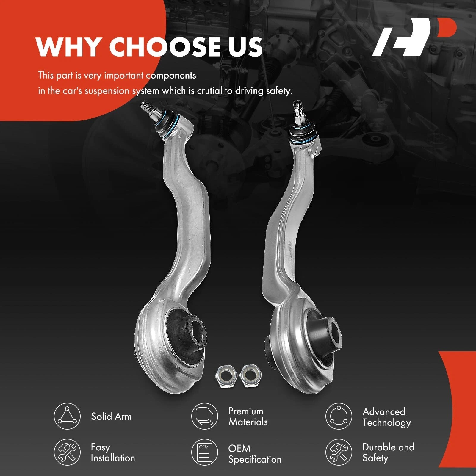 2X Lower Front Control Arm for Mercedes Benz E320 (2003-2009)