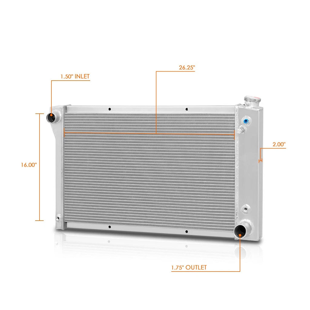 3-Row Full Aluminum Racing Radiator for Chevy/GMC C/K Pickup/Suburban (1967–1972)