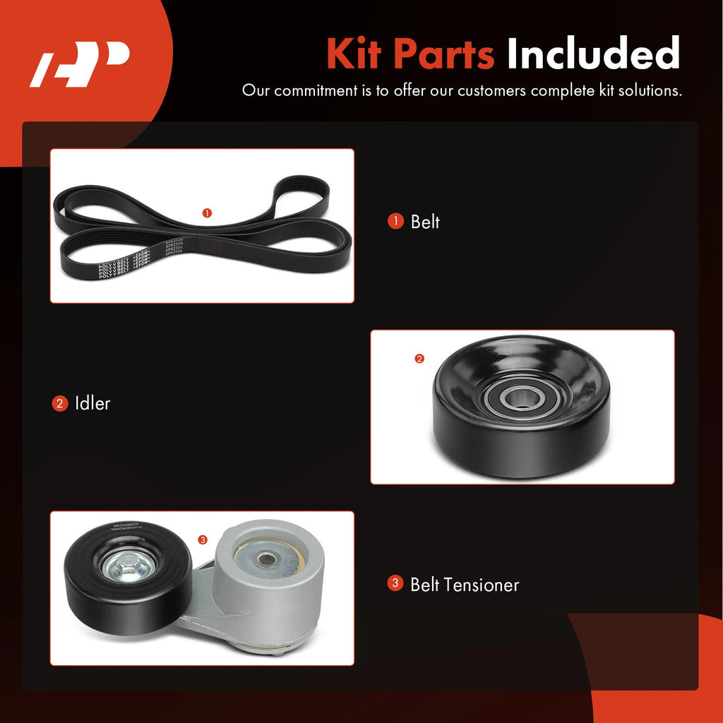 3X Serpentine Belt Drive Component Kit for Chevrolet G10 (1992–1995)