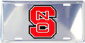 Chrome License Plate for North Carolina State Wolfpack (NC)