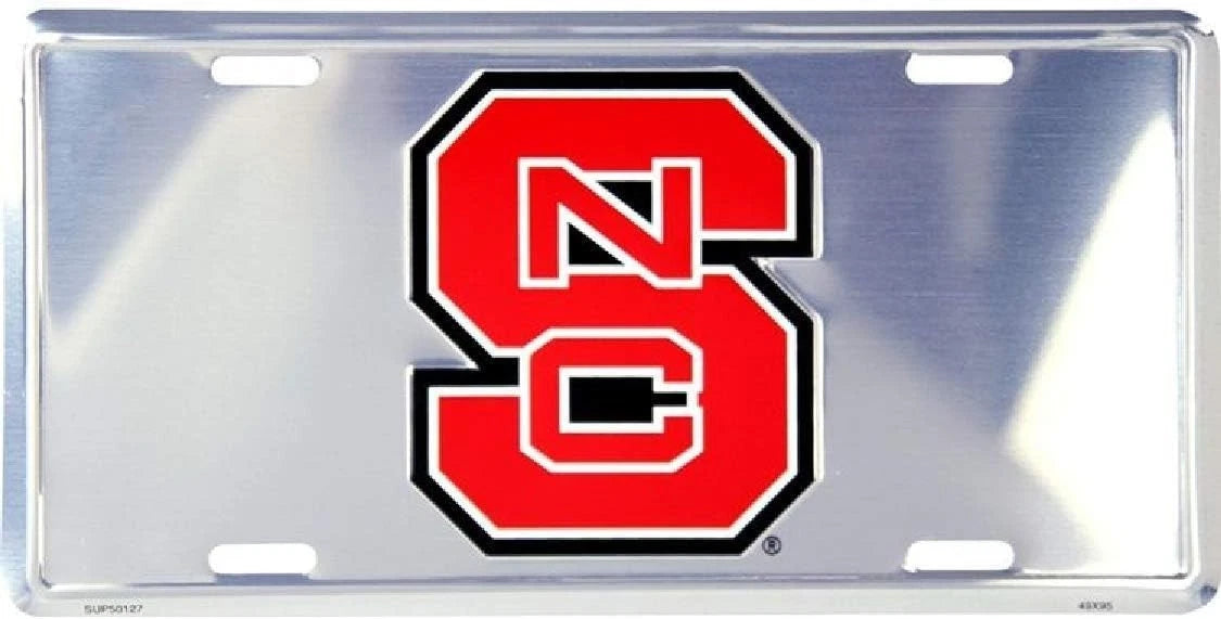 Chrome License Plate for North Carolina State Wolfpack (NC)