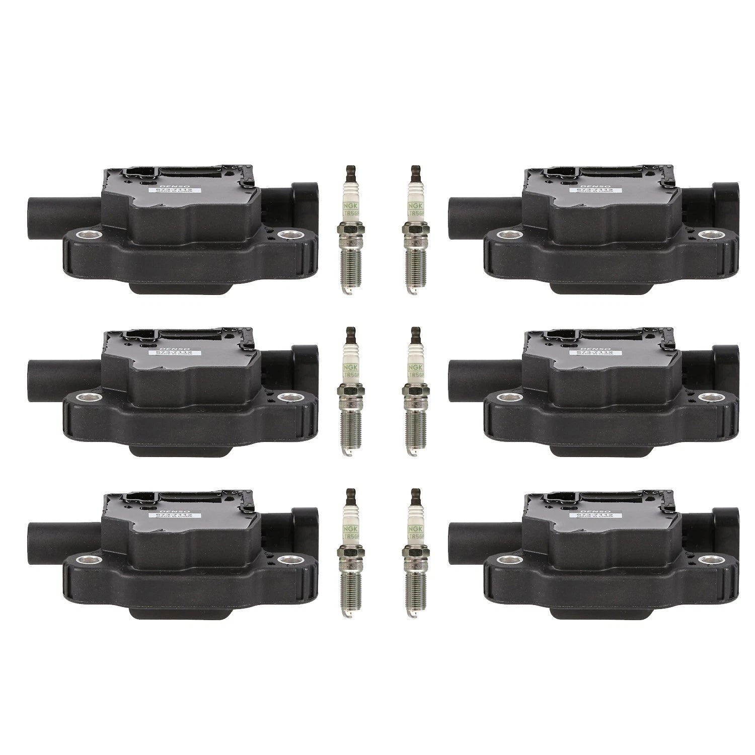 Set of 6 Ignition Coils & NGK Platinum Spark Plugs for Silverado Sierra 1500 (2014–2018)