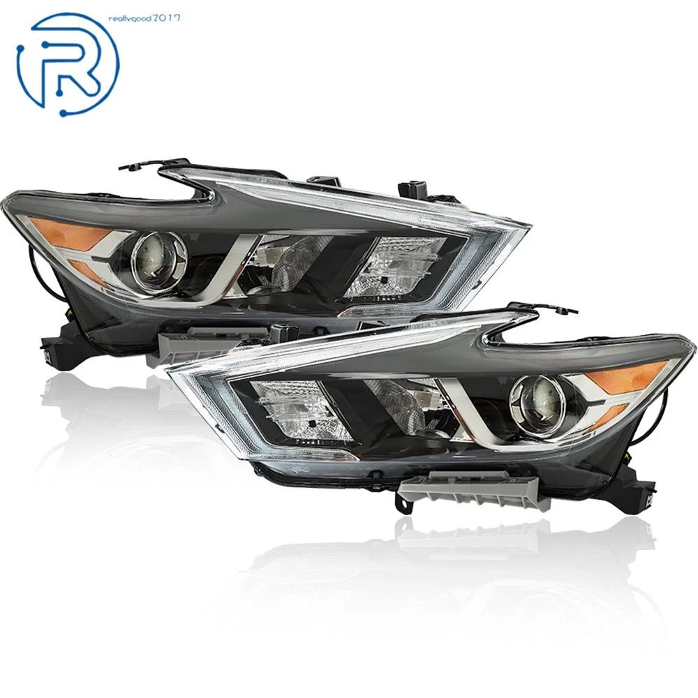 Set of 2 Headlights for Nissan Maxima (2016-2018) Halogen with LED DRL