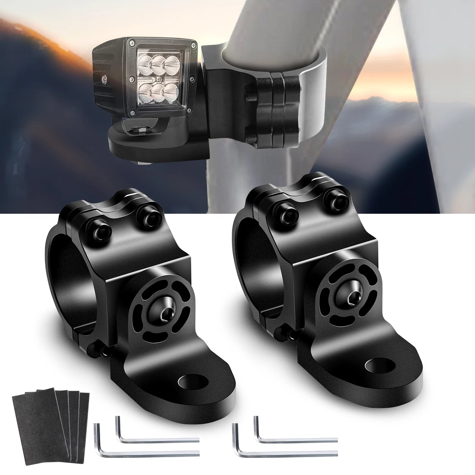 2X LED Flag Whip Antenna Mount Bracket for Can-Am Maverick X3