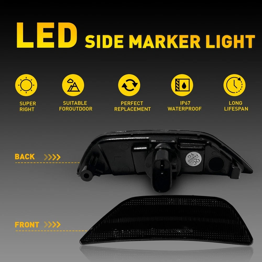 Set of 2 LED Side Marker Lights for Kia K5 (2021–2024) Smoked Waterproof