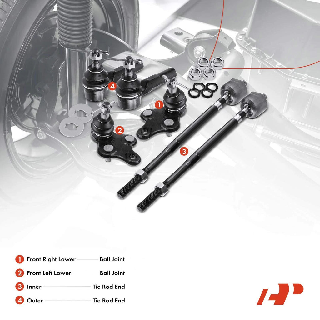 Inner & Outer Tie Rod End Ball Joint for Toyota Paseo (1992–1999)
