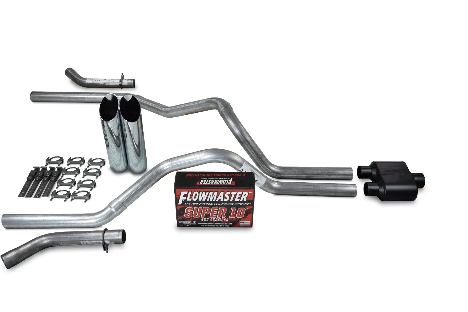 Dual Exhaust Kit for Chevy GMC 1500 (2015–2018) - 2.5" Flowmaster Super 10