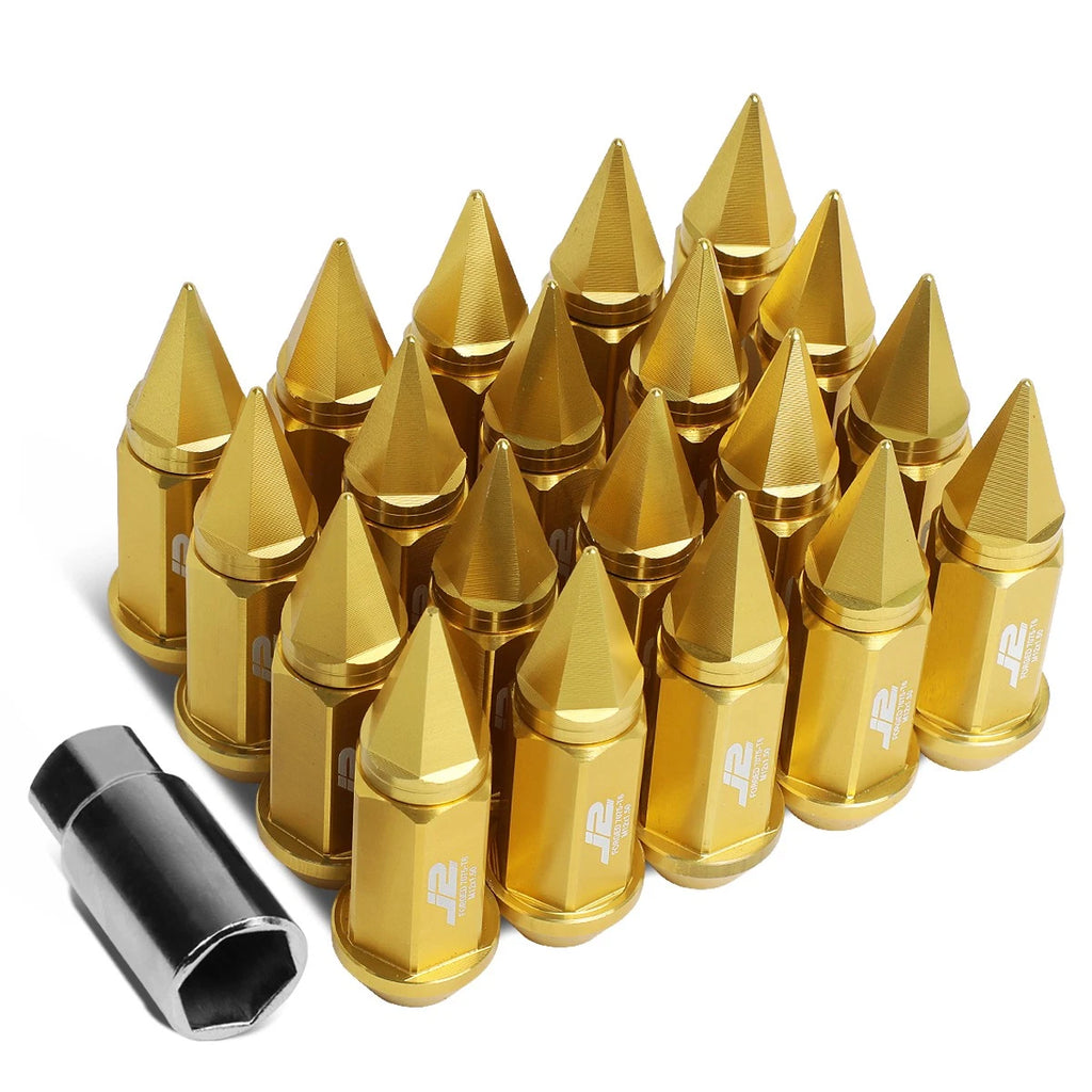20Pcs J2 7075 Forged Aluminum M12x1.5 Spiky Cap Lug Nuts w/Adapter for